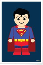 JUNIQE - Poster Superman Toy -40x60 /Blauw & Rood