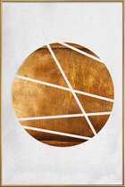 JUNIQE - Poster met kunststof lijst Circle -20x30 /Bruin & Wit
