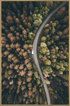 JUNIQE - Poster met kunststof lijst Bosweg - luchtfotografie -20x30