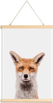 JUNIQE - Posterhanger Fox -30x45 /Bruin & Wit