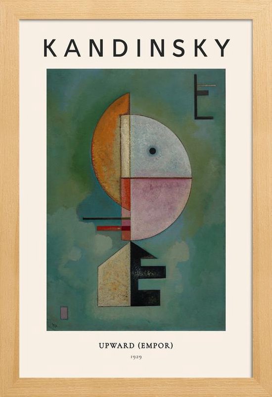 JUNIQE - Poster in houten lijst Kandinsky - Upward -30x45 /Groen &