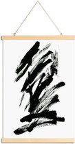 JUNIQE - Posterhanger Black Abstract -40x60 /Wit & Zwart
