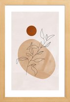 JUNIQE - Poster in houten lijst Desert Reed -40x60 /Ivoor & Oranje