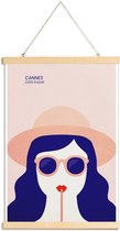 JUNIQE - Posterhanger Cannes -60x90 /Blauw & Roze
