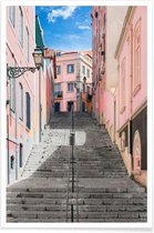 JUNIQE - Poster Pink Stairway -60x90 /Roze