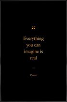 JUNIQE - Poster met kunststof lijst Gold Everything You Can Imagine Is