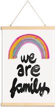 JUNIQE - Posterhanger We Are Family -20x30 /Roze & Zwart