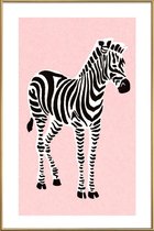 JUNIQE - Poster met kunststof lijst Zebra Pink -60x90 /Roze