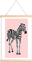 JUNIQE - Posterhanger Zebra Pink -30x45 /Roze