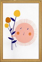 JUNIQE - Poster met houten lijst Sunshine Bouquet -13x18 /Kleurrijk
