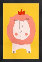 JUNIQE - Poster in houten lijst Lion King -30x45 /Kleurrijk