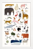 JUNIQE - Poster in houten lijst Animal Friends II -20x30 /Kleurrijk