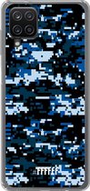 6F hoesje - geschikt voor Samsung Galaxy A12 - Transparant TPU Case - Navy Camouflage #ffffff