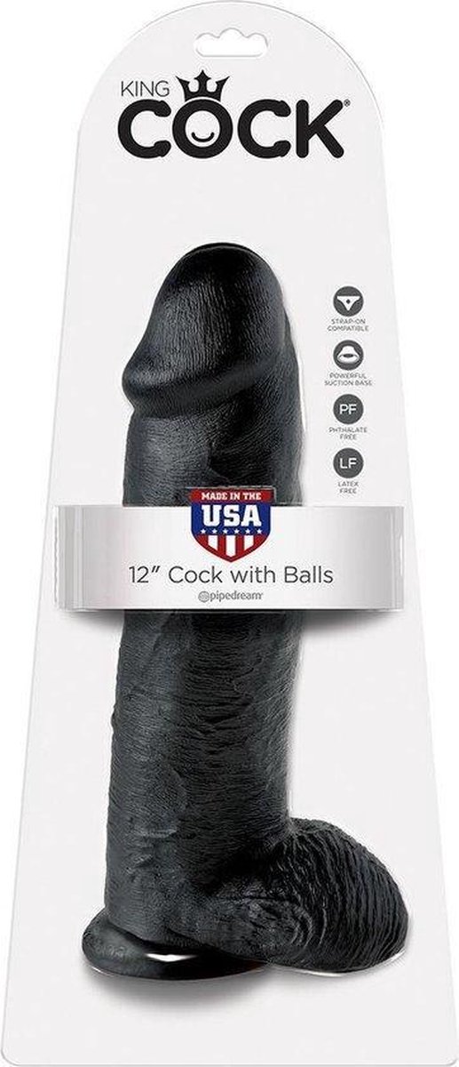 Goedkoopste 12 Inch Cock - With Balls - Black