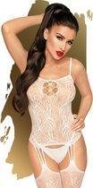 Eye of the storm - Laced up suspender bodystocking -  - whit
