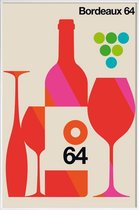 JUNIQE - Poster in kunststof lijst Vintage Bordeaux -40x60 /Oranje &