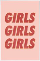 JUNIQE - Poster in kunststof lijst Girls Red -20x30 /Oranje & Rood