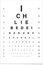 JUNIQE - Poster Eye Chart Ich Liebe Dich -40x60 /Wit & Zwart