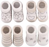 Apollo Baby Socks Giftbox New Born Katoen Wit/ beige 4 Paires