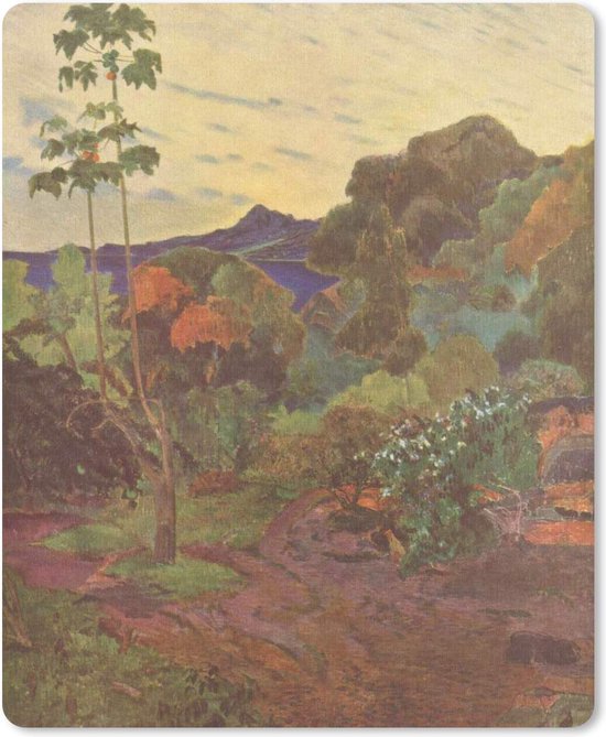 Sous-main 30x40 cm - Tapis de souris Paysage de Martinique - Peinture de Paul Gauguin - Sous-main XL - Protection de bureau - Tapis de Ordinateur