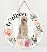 Welkom - Golden Retriever | Muurdecoratie - Bordje Hond