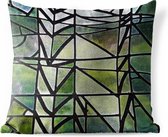 Buitenkussens - Tuin - Raam op groene achtergrond - 60x60 cm