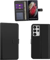 Samsung Galaxy S21 Ultra Zwart bookcase hoesje * LET OP JUISTE MODEL *