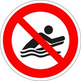 Verboden te bodyboarden sticker - ISO 7010 - P063 150 mm