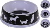 Dogs Collection Voer- En Drinkbak Hond 25 Cm Melamine Wit/zwart