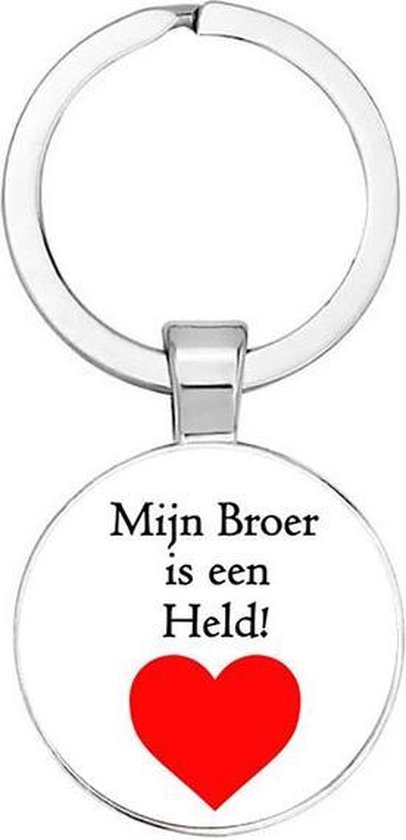 Akyol - Mijn broer is een held Sleutelhanger - Liefde - Broer - Leuk kado voor je broer om te geven - 2,5 x 2,5 CM