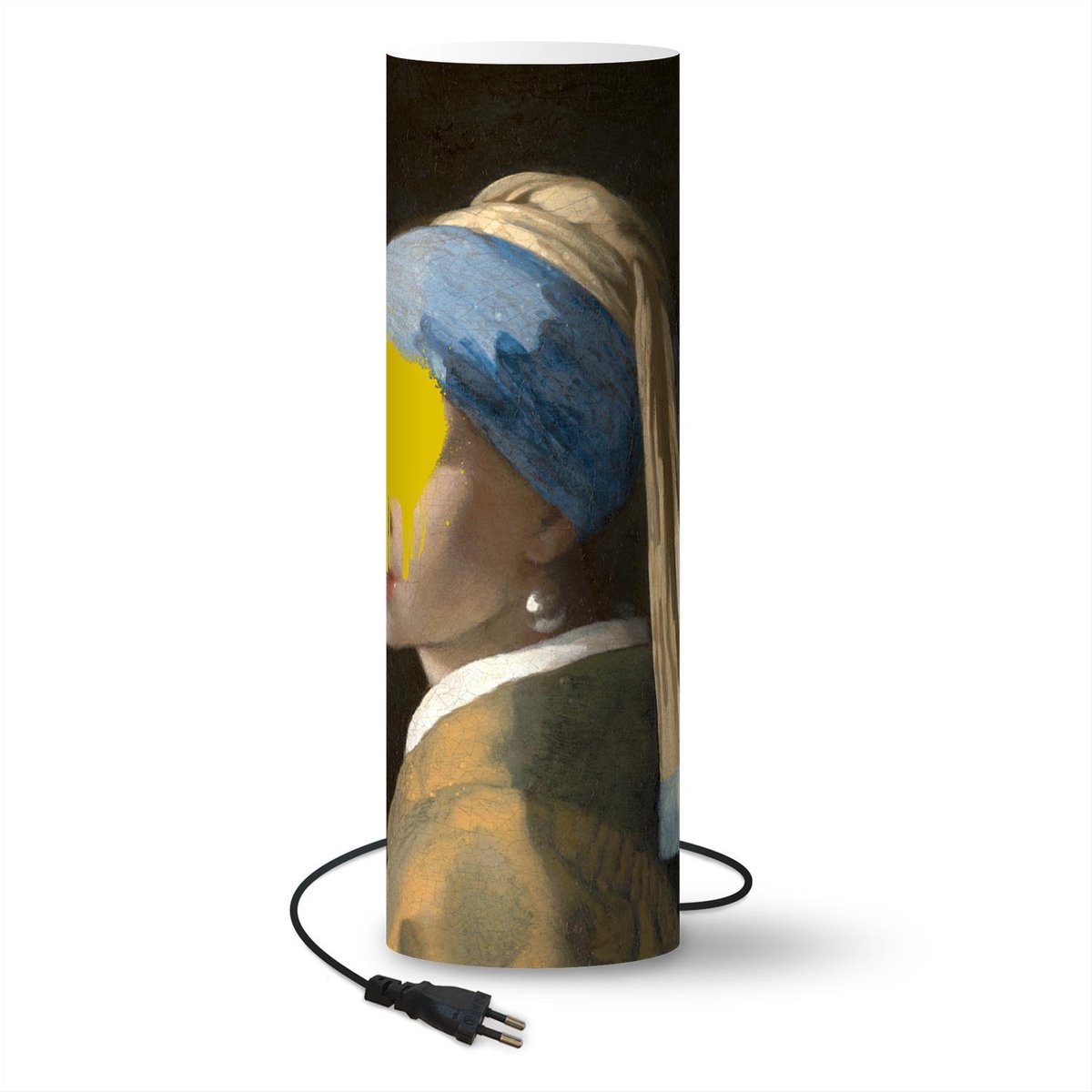 Lamp - Nachtlampje - Tafellamp slaapkamer - Meisje met de parel - Vermeer - Kunst - 60 cm hoog - Ø19.1 cm - Inclusief LED lamp