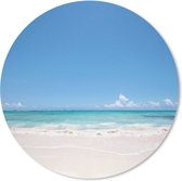 Muismat Blauwe golf - Blauwe golven op het strand van Mexico Muismat rond - 30x30 cm - Muismat met foto