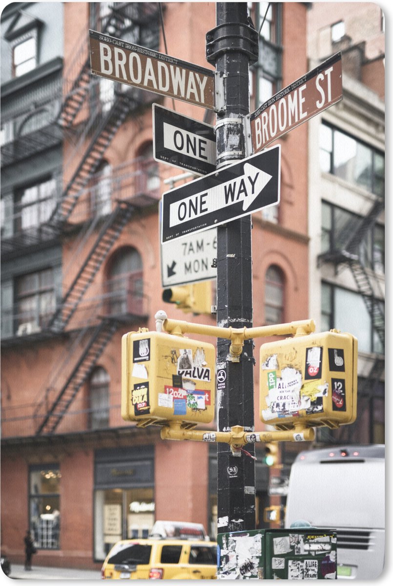 Muismat New York Luxurydeco - Verkeersborden in New York muismat rubber - 40x60 cm - Muismat met foto