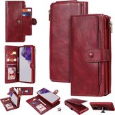 Voor Galaxy S20 ultra multifunctionele retro afneembare magnetische horizontale flip lederen tas met kaartsleuven en houder en portemonnee en fotolijst (rood)