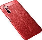 Voor oppo Realme 6 Litchi Texture TPU schokbestendige behuizing (rood)