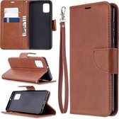 Voor Samsung Galaxy A31 retro lamsvacht textuur pure kleur horizontale flip pu lederen case met houder & kaartsleuven & portemonnee & lanyard (bruin)