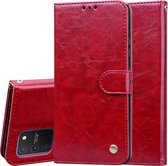 Voor Galaxy A91 / S10 Lite Business Style Oil Wax Texture Horizontal Flip Leather Case, met houder & kaartsleuven & portemonnee (rood)
