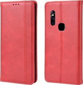 Magnetische gesp Retro Crazy Horse Texture Horizontale Flip Leather Case voor Vivo V15, met houder & kaartsleuven & fotolijst (rood)