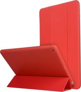 Voor iPad 10,2 inch TPU horizontale flip lederen tas, met drievoudige houder (rood)
