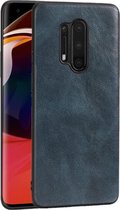 Voor OnePlus 8 Pro Crazy Horse Textured Calfskin PU + PC + TPU Case (blauw)