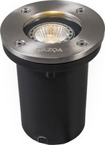 QAZQA basic - Moderne Grondspot - 1 lichts - Ø 104 mm - Staal - Buitenverlichting