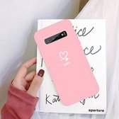 Voor Galaxy S10 + Love Heart You Pattern Frosted TPU beschermhoes (roze)