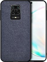Voor Xiaomi Redmi Note 9 Pro schokbestendige doektextuur PC + TPU beschermhoes (blauw)