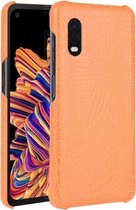 Voor Galaxy Xcover Pro Shockproof Crocodile Texture PC + PU Case (Orange)