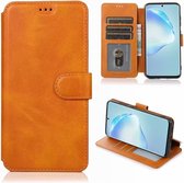 Voor Samsung Galaxy S20 Plus Kalf Textuur Magnetische Gesp Horizontale Flip Leren Case met Houder & Kaartsleuven & Portemonnee & Fotolijst (Kaki)