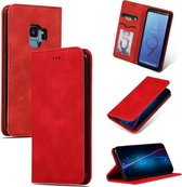 Retro Skin Feel Business Magnetische Horizontale Leren Flip Case voor Samsung Galaxy S9 (Rood)