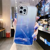 IMD Gradient Aurora Pattern Shockproof TPU beschermhoes voor iPhone 12 mini (blauw)