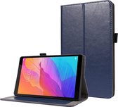 Voor Huawei MatePad T8 Crazy Horse Texture Horizontale Flip Leather Case met 2-vouwbare houder & kaartsleuf (donkerblauw)