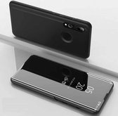 Galvaniserende spiegel horizontale flip lederen tas voor Huawei Enjoy 9S / P Smart + 2019, met houder (zwart)