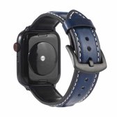 Echt lederen horlogeband voor Apple Watch Series 6 & SE & 5 & 4 44 mm / 3 & 2 & 1 42 mm (blauw)